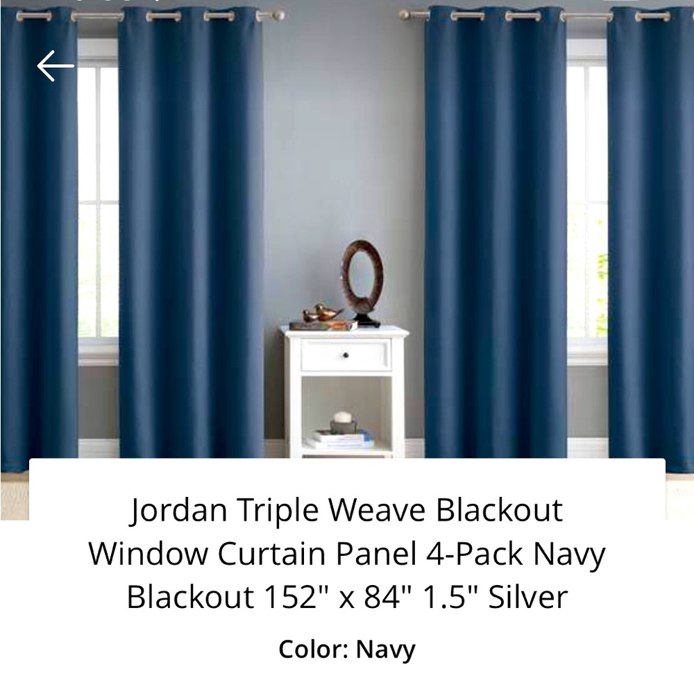 Jordan Triple Weave 152”x84” Blackout Window Curtain Panel (4-Pack)